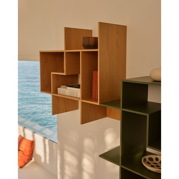 Natūralios spalvos modulinė lentyna iš ąžuolo 80x80x25 cm Ina – Kave Home-image-1