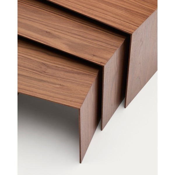 Šoniniai stalai 3 vnt. iš riešutmedžio 40x60 cm Litto – Kave Home-image-1