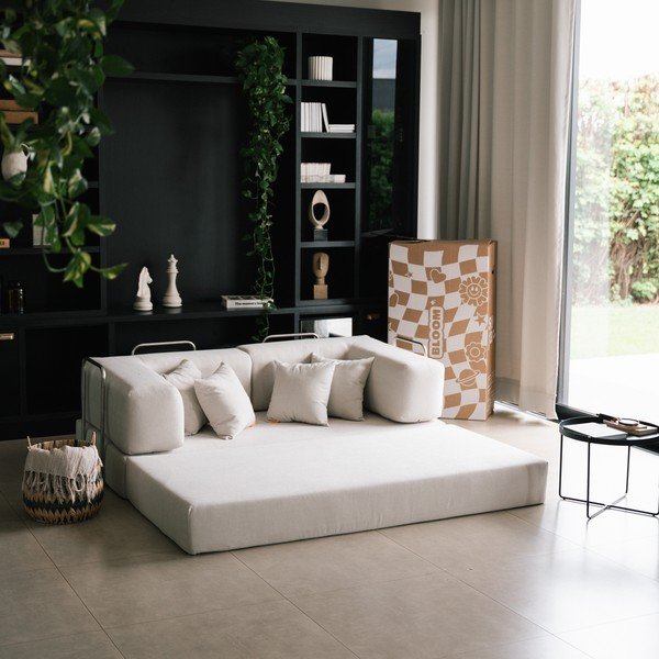 Smėlio spalvos sulankstoma sofa iš boucle 180 cm Bloom – TemaHome-image-1