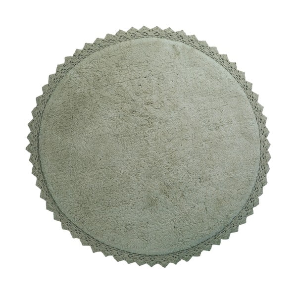 Skalbiamas/rankų darbo iš medvilnės apvalios formos kilimas žalios spalvos ø 110 cm Perla Olive – Nattiot