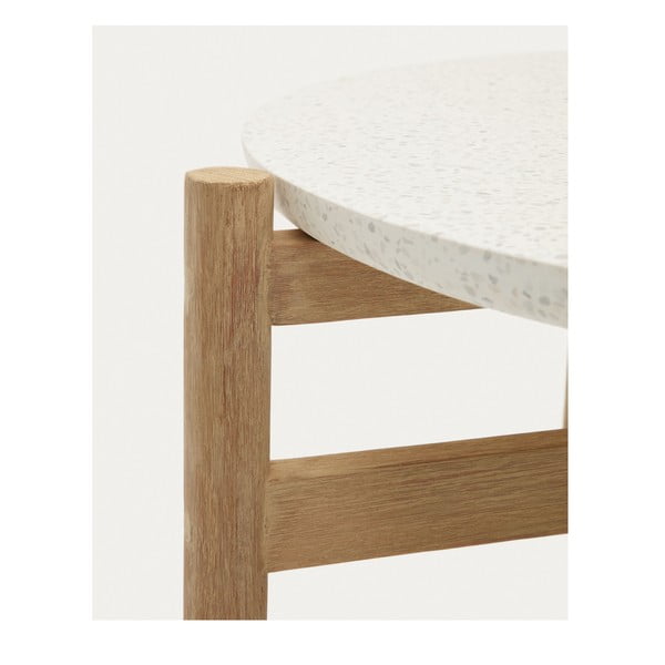 Apvalios formos sodo kavos staliukas su terrazzo stalviršiu ø 88,5 cm Pola – Kave Home-image-2