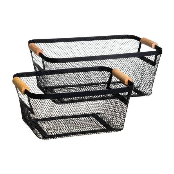 Vieliniai iš metalo krepšiai 2 vnt. 33x21x14 cm – Casa Selección