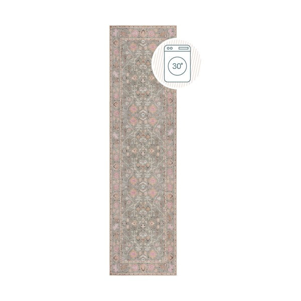 Skalbiamas šviesiai žalios spalvos kilimas 60x230 cm Una Floral – Flair Rugs