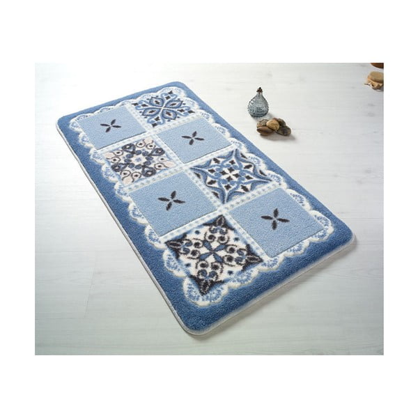 Mėlynas vonios kilimėlis "Confetti" Vonios kilimėliai, keramikiniai, 57 x 100 cm