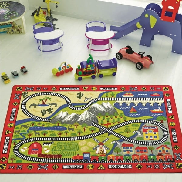 Vaikiškas kilimas Confetti Railway, 100 x 150 cm