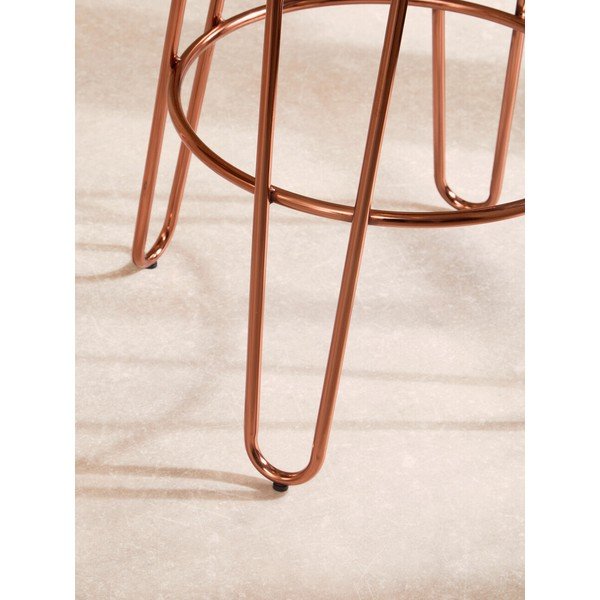 Natūralios spalvos/rožinio aukso spalvos iš guobos masyvo baro taburetė (sėdynės aukštis 75 cm) District – Premier Housewares-image-4