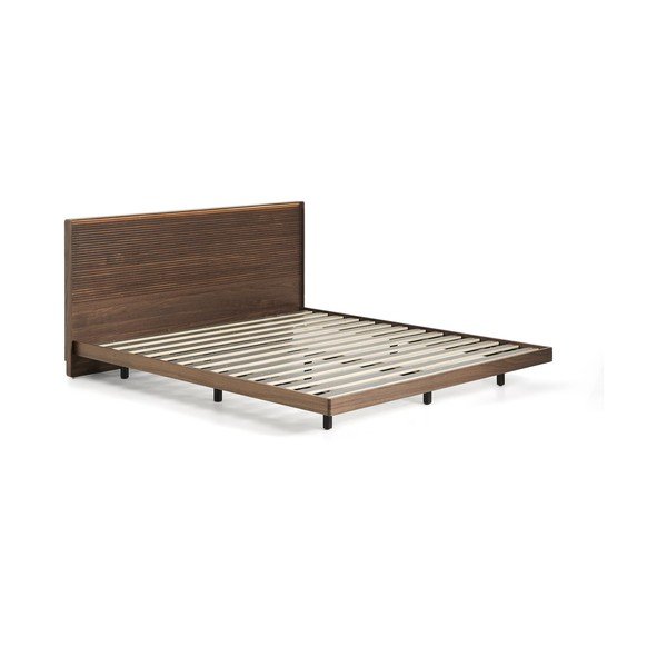 Rudos spalvos iš beržo masyvo dvigulė lova su lovos grotelėmis 180x200 cm Norlen – Kave Home