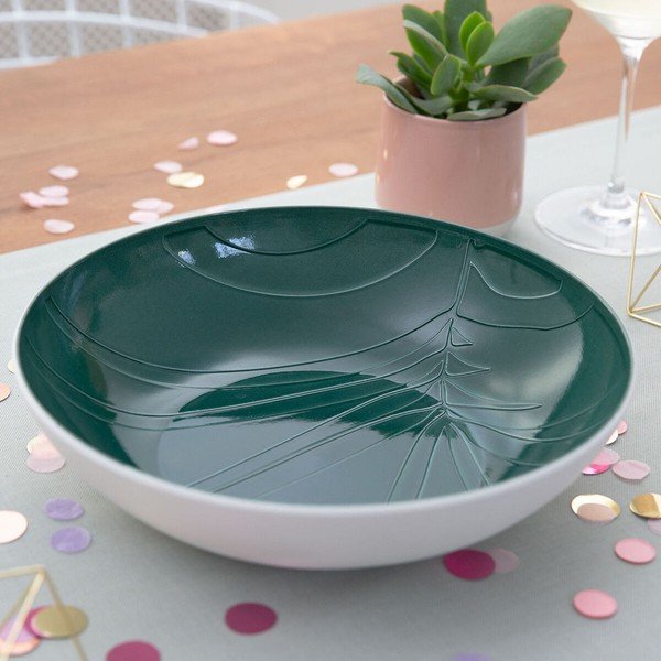 Baltos ir žalios spalvos porceliano serviravimo indas Villeroy & Boch Leaf, ⌀ 26 cm-image-1