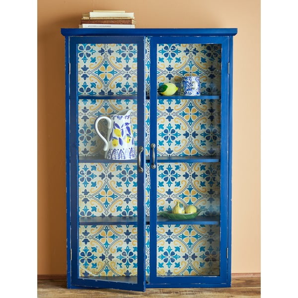 Iš kėnio masyvo vitrina mėlynos spalvos 81x122x22 cm Hazem – Bloomingville-image-3