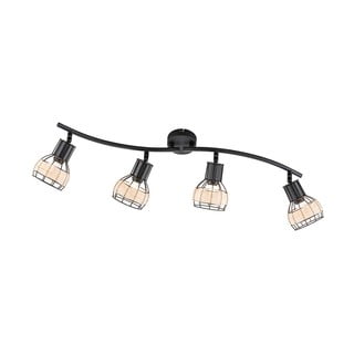 Lubinis šviestuvas juodos spalvos 10,5x70 cm su metaliniu gaubtu/su rotango gaubtu Straw – Fischer & Honsel