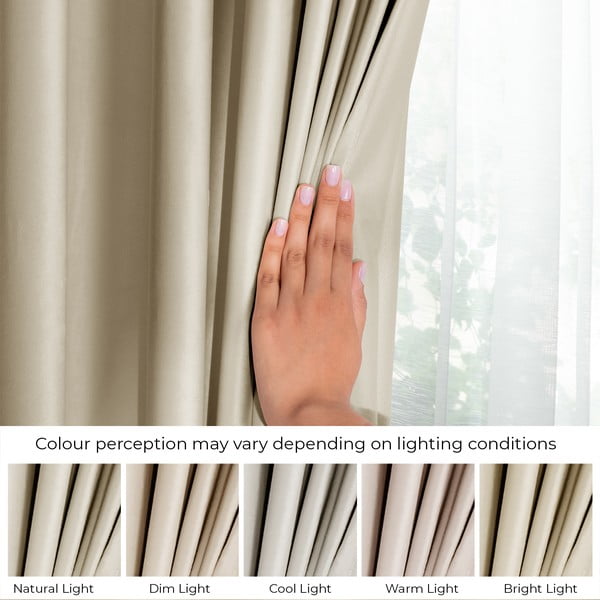 Rudos spalvos/smėlio spalvos iš velveto pritemdymas (dalinis užtemimas) užuolaida 140x245 cm Eyelets – Restilo-image-4