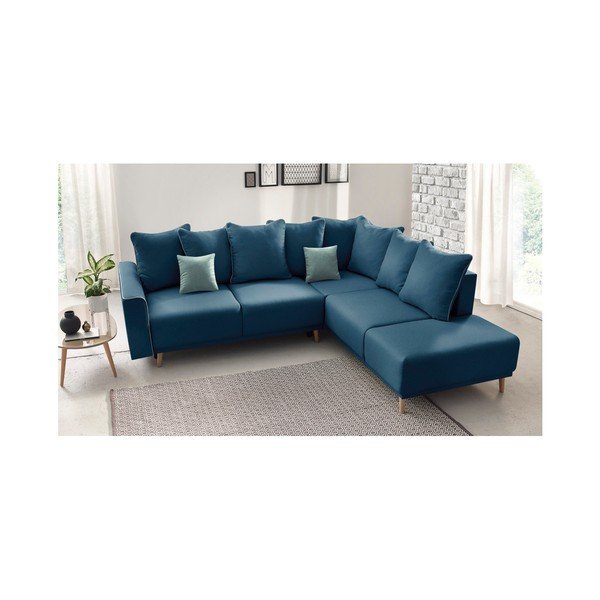 "Bobochic Paris Mola L" tamsiai mėlyna sofa-lova, dešinysis kampas-image-4