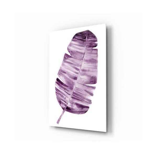Paveikslas ant stiklo Insigne Lila Leaf, 46 x 72 cm