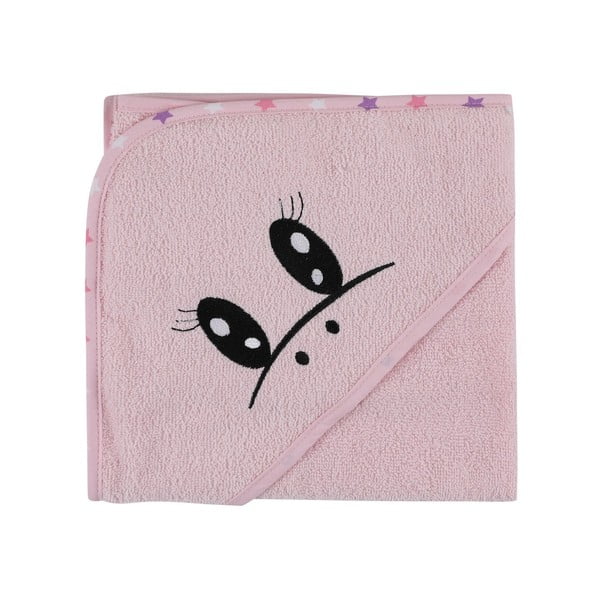 Rožinės spalvos iš medvilnės vaikiško chalato ir rankšluosčių komplektas 3 vnt. 0-2 metai Unicorn – Foutastic-image-3