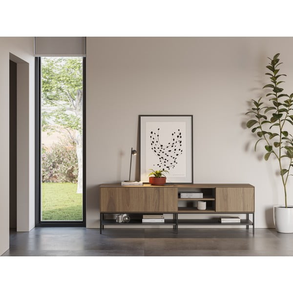 Natūralios spalvos TV spintelė iš ąžuolo 180x55x35 cm Amira – Marckeric-image-1