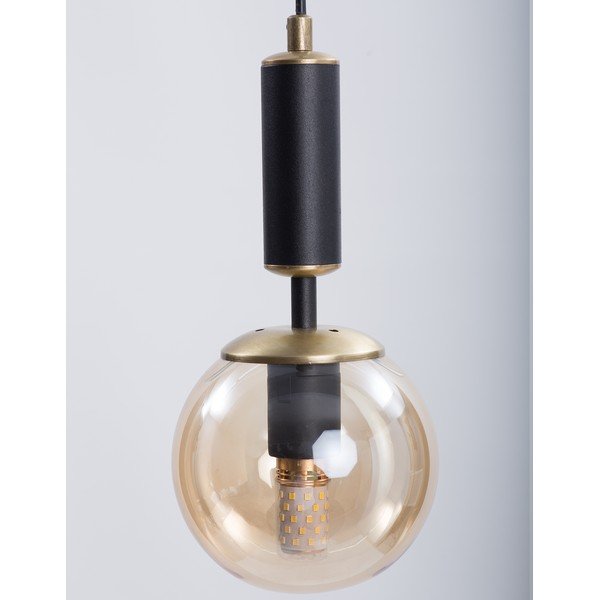 Kabantis šviestuvas geltonos spalvos/juodos spalvos ø 15 cm su stiklo gaubtu Hector – Squid Lighting-image-1