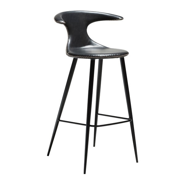 Juoda baro kėdė su sėdyne iš dirbtinės odos DAN–FORM Denmark Flair, aukštis 100 cm
