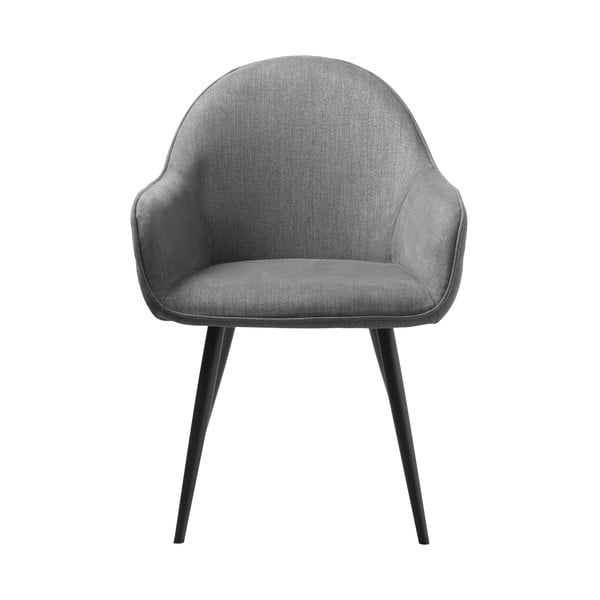 Pilkos spalvos iš audinio valgomojo kėdė su porankiais Minto – Unique Furniture-image-3