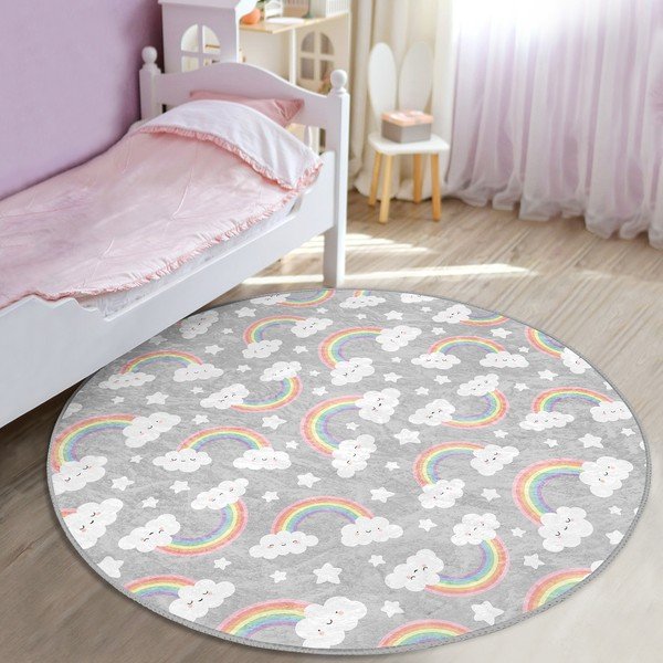 Vaikiškas kilimas pilkos spalvos ø 120 cm Comfort – Mila Home-image-1