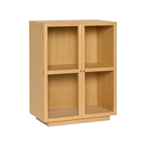 Natūralios spalvos pakabinama vitrina iš ąžuolo 70x90x39 cm Mae – Hübsch