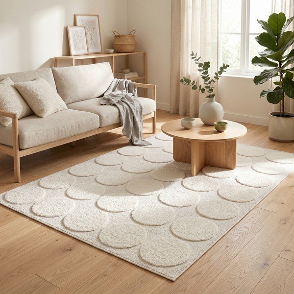 Kreminės spalvos kilimas 120x170 cm Bubble – ESTE-image-2