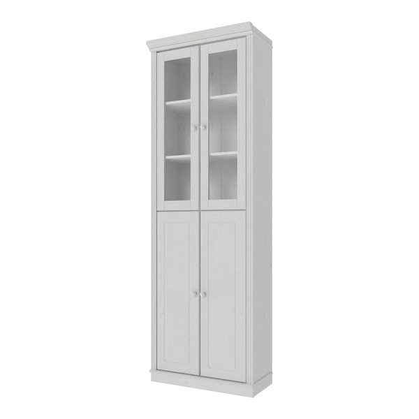 Baltos spalvos iš pušies masyvo vitrina 74x223x37 cm Anita – Støraa-image-2