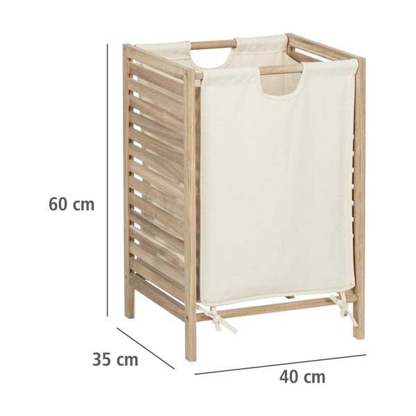 Skalbinių krepšys iš medienos natūralios spalvos 48 l Acina – Wenko-image-2