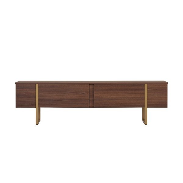 Tamsios natūralios spalvos TV spintelė iš riešutmedžio 180x50x30 cm Onera – Kalune Design-image-4