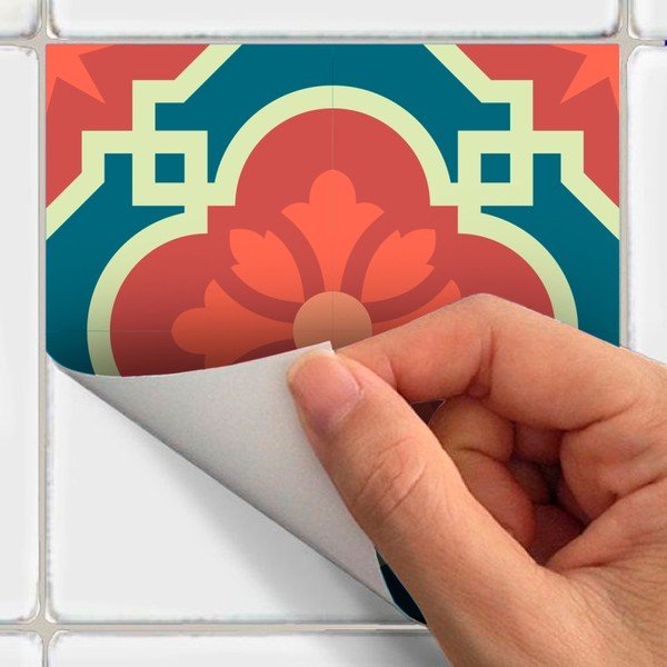 16 "Ambiance" sienų lipdukų rinkinys, 10 x 10 cm, "Azulejos", spalvingas senovinis stilius-image-3