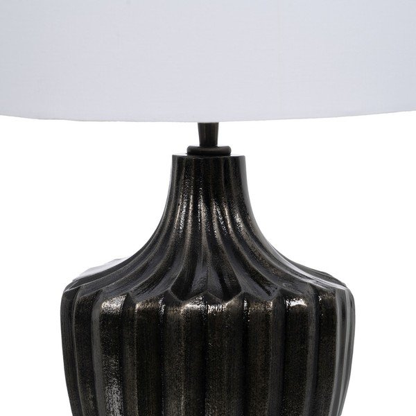 Stalinis šviestuvas juodos ir baltos spalvos (aukštis 52,5 cm) su tekstiliniu gaubtu – Ixia-image-2
