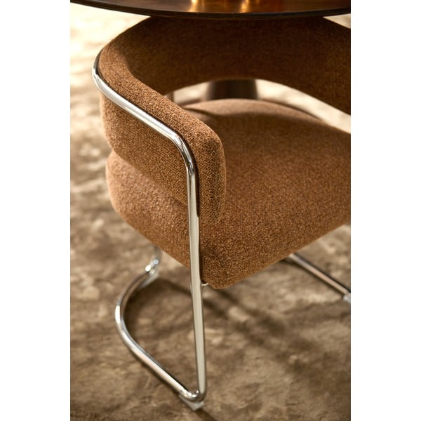 Rudos spalvos iš metalo valgomojo kėdė su porankiais Adante – Light & Living-image-1