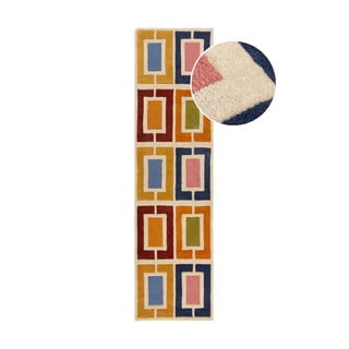 Rankų darbo iš vilnos kilimas 60x230 cm Retro Blocks – Flair Rugs