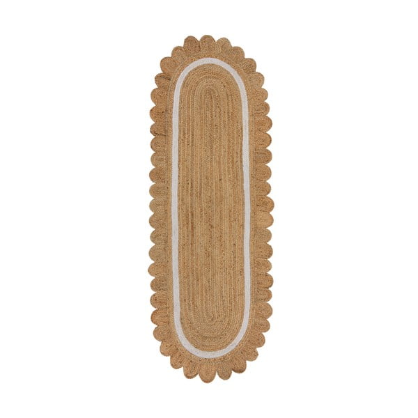 Rankų darbo natūralios spalvos/dramblio kaulo spalvos iš džiuto kilimas 80x230 cm Grace White – Flair Rugs