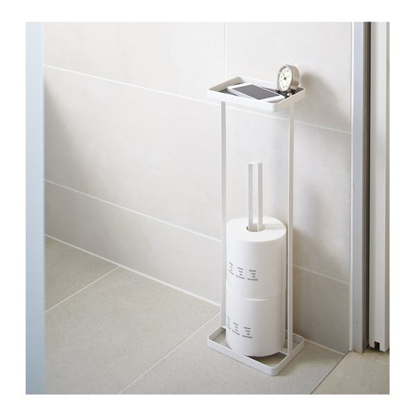 Baltas tualetinio popieriaus laikiklis su lentyna YAMAZAKI Tower-image-1