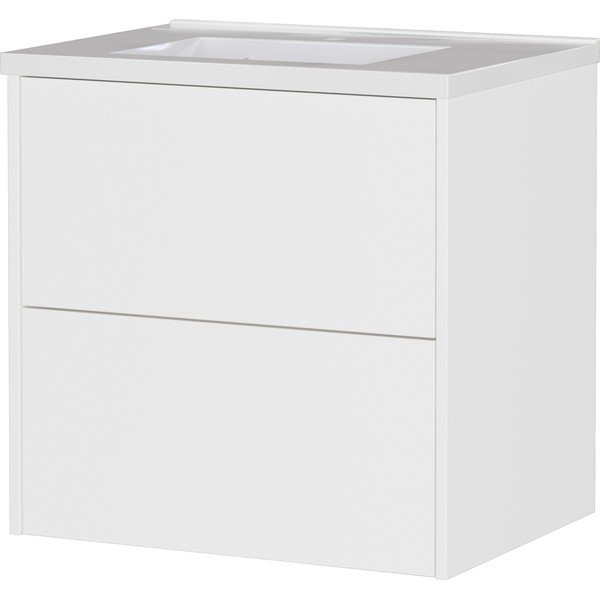 Baltos spalvos matinis pakabinama spintelė po kriaukle 61x61 cm Bodera – Germania
