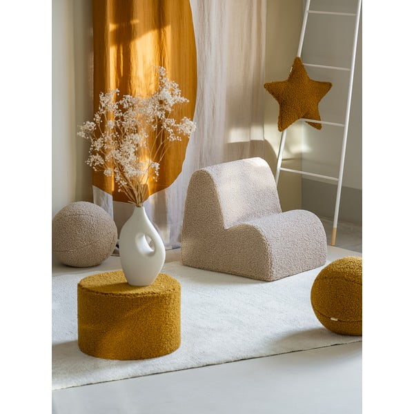 Kreminės spalvos iš boucle vaikiškas krėslas Cloud – Wigiwama-image-1