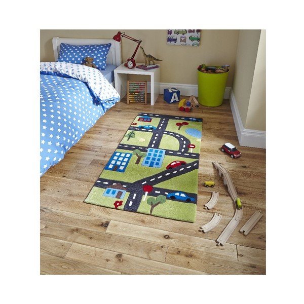 Žalias kilimas vaikams Think Rugs Road Hong Kong, 70 x 140 cm-image-1