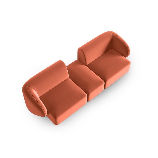 Rožinės spalvos iš velveto sofa 246 cm Paolo – Milo Casa-image-1