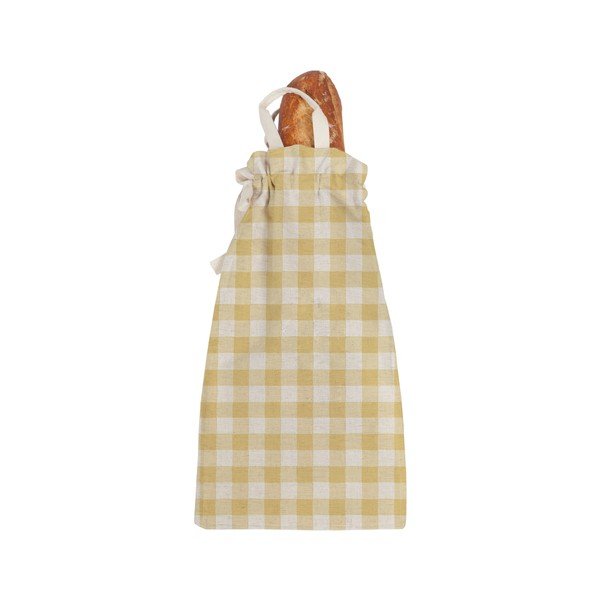 Lininis Couture lininis duonos krepšys Yellow Vichy