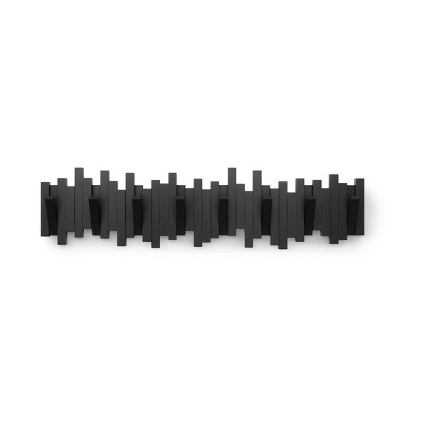 Juodos spalvos iš plastiko sieninė lentyna 72 cm Sticks – Umbra