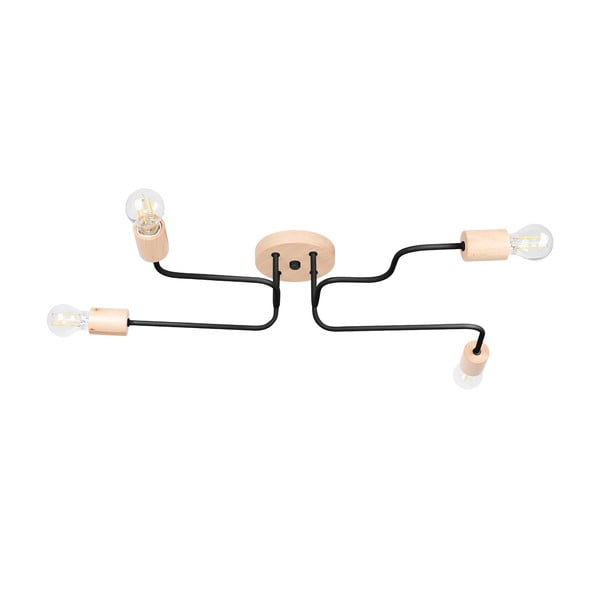 Lubinis šviestuvas juodos spalvos/natūralios spalvos 58x75 cm Dazzle – Sollux