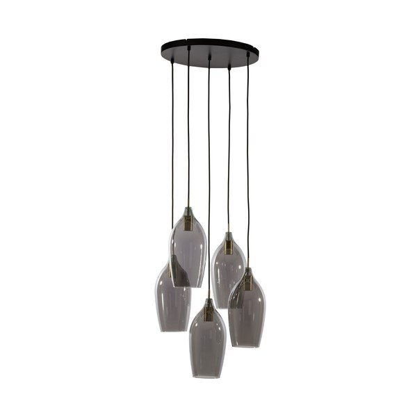 Kabantis šviestuvas tamsiai pilkos spalvos/bronzinės spalvos ø 45 cm su stiklo gaubtu Lukaro – Light & Living