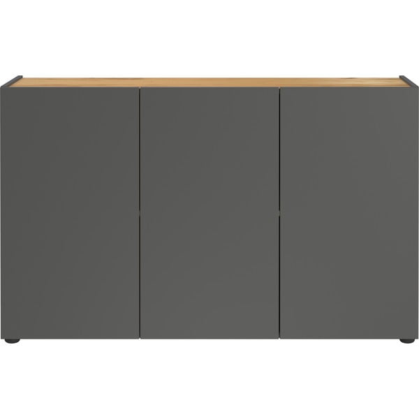 Antracito spalvos spintelė iš ąžuolo 120x76x34 cm Adrano – Germania