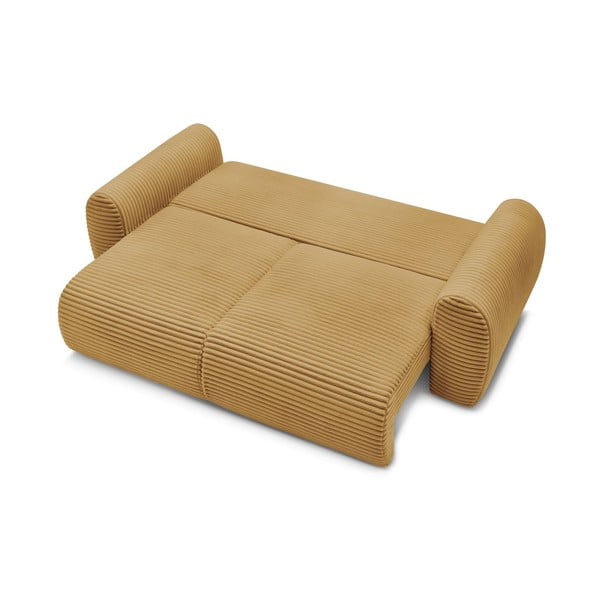 Iš kordinio velveto sulankstoma sofa garstyčių spalvos 257 cm Lucien – Bobochic Paris-image-4