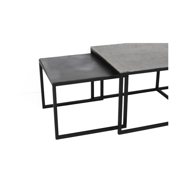 Iš metalo kavos staliukai juodos spalvos/tamsiai pilkos spalvos 3 vnt. 50x120 cm Kumalu – Light & Living-image-4