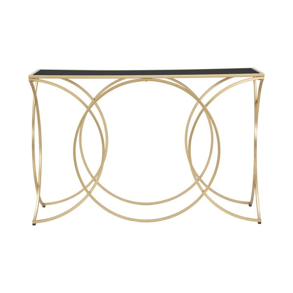 Konsolinis staliukas juodos spalvos/auksinės spalvos su stikliniu stalviršiu 40x120 cm Infinity – Mauro Ferretti