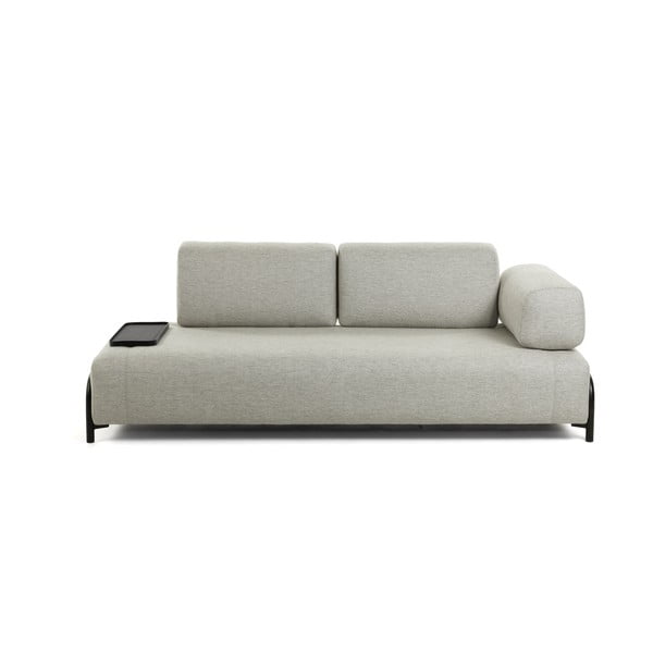Smėlio ir pilkos spalvos sofa su nedideliu padėklu Kave Home Compo