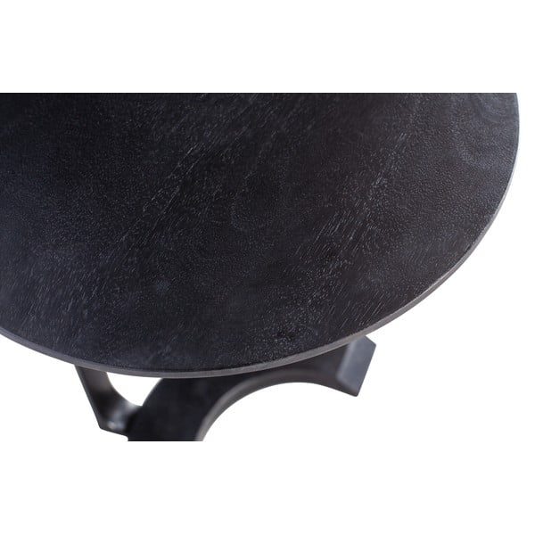 Juodas šoninis staliukas, pagamintas iš mango medienos WOOOD Floor-image-3