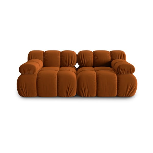 Sofa oranžinės spalvos iš velveto 188 cm Bellis – Micadoni Home