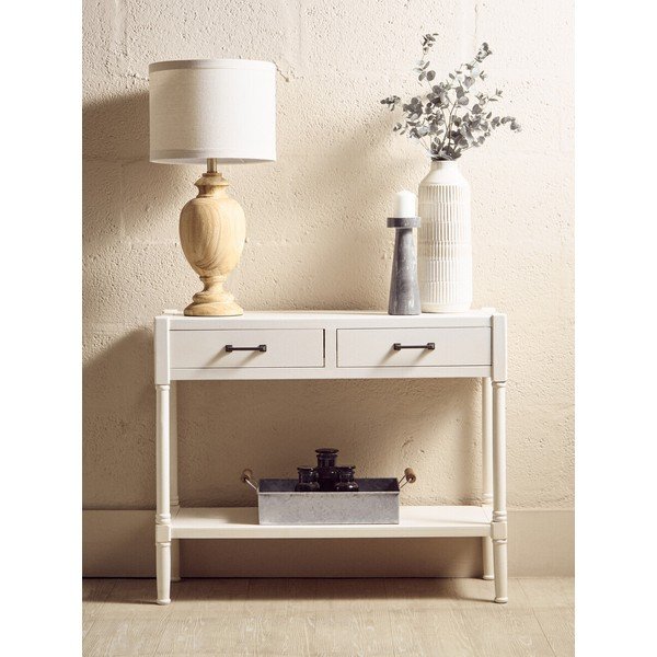 Baltos spalvos iš pušies masyvo konsolinis staliukas 35x91 cm Heritage – Premier Housewares-image-1